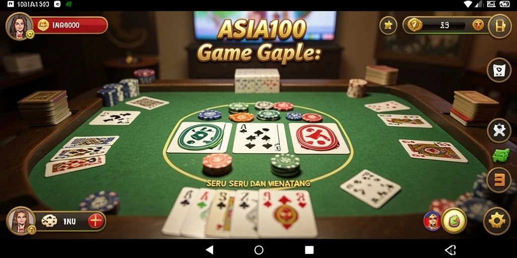Tampilan gameplay Gaple yang menarik dan interaktif di ASIA100.