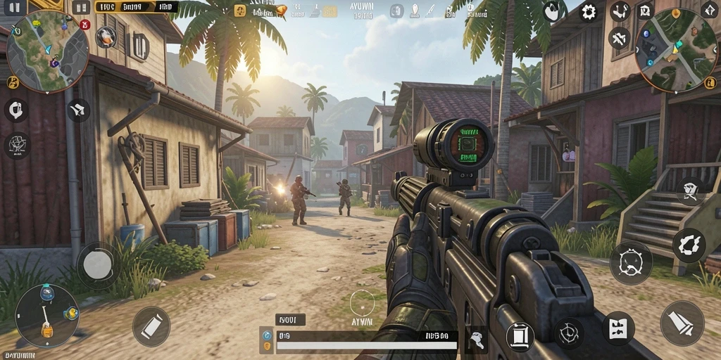 Tampilan gameplay AYUWIN yang mendebarkan dan penuh aksi.