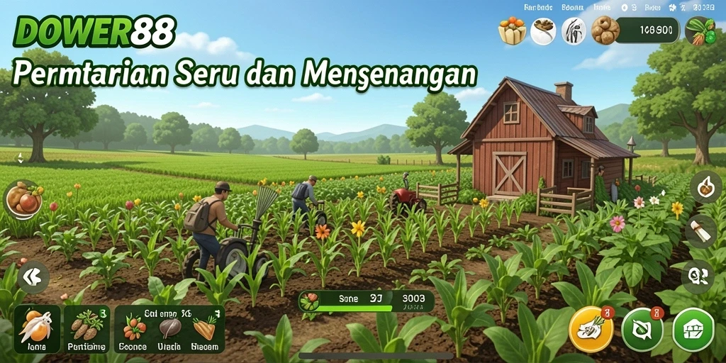 Tangkapan layar DOWER88 menampilkan gameplay berkebun yang menarik.