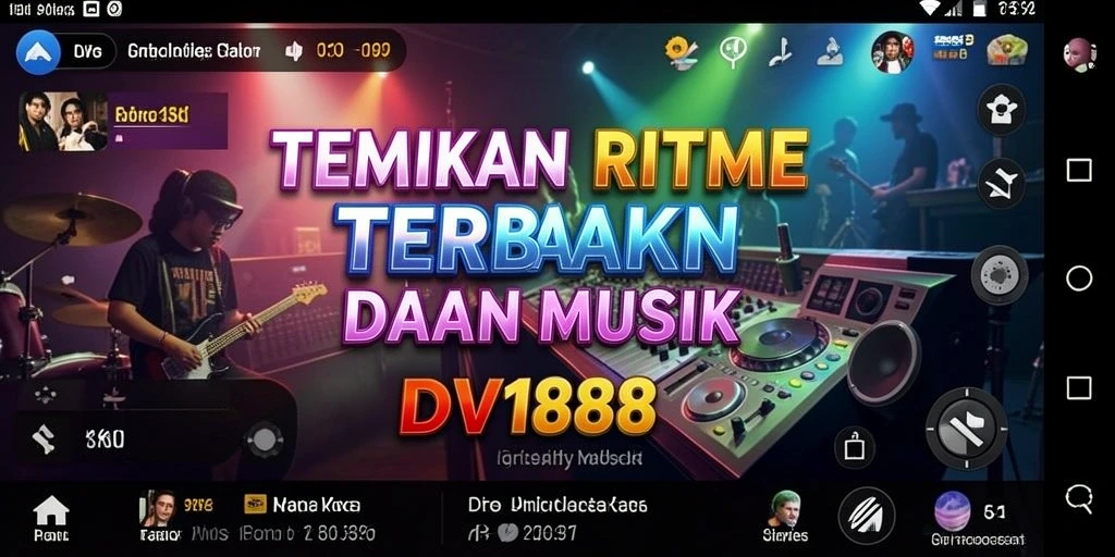 Tangkapan layar utama DV188 menampilkan pengguna menikmati aplikasi musik.
