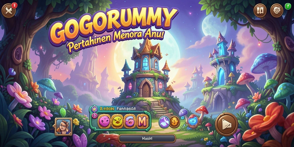 Tampilan gameplay menara pertahanan dalam GOGORUMMY yang seru.