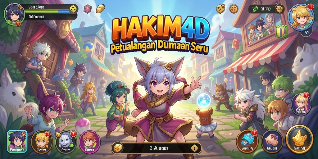 Screenshot gameplay HAKIM4D dengan karakter Anime dalam pertarungan seru.