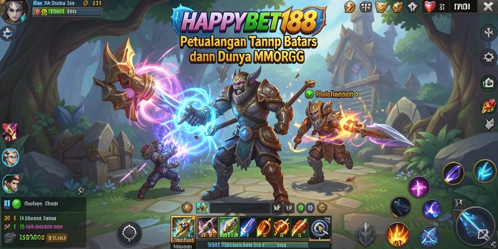 Tampilan gameplay <strong>HAPPYBET188</strong> yang menakjubkan dalam dunia MMORPG.