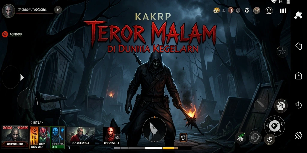 Screenshot gameplay KAKRP yang menampilkan momen menegangkan di dalam kegelapan.