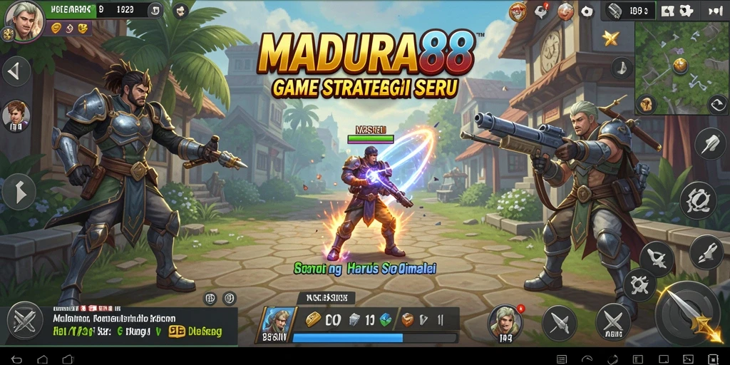 Screenshot gameplay <strong>MADURA88</strong> menunjukkan pertempuran strategis yang mendebarkan.