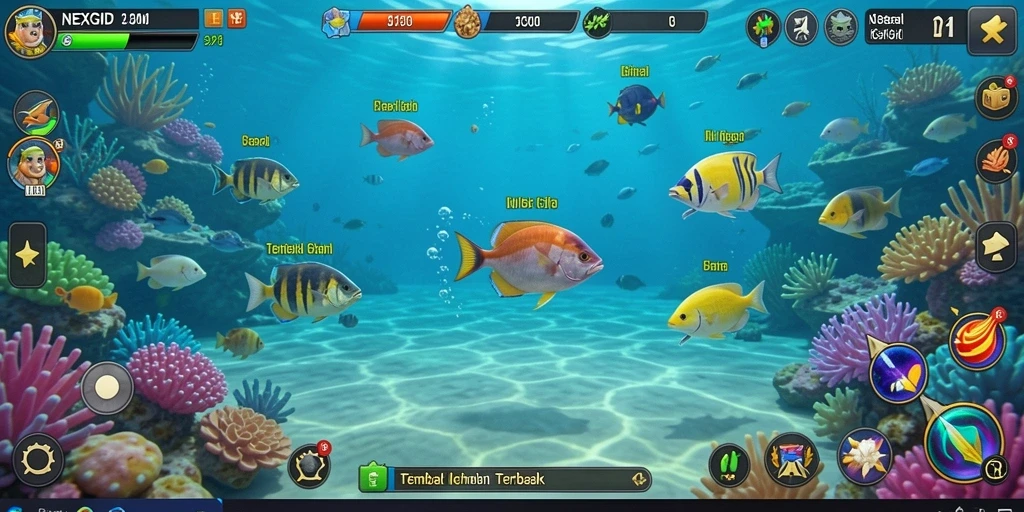 Tampilan gameplay NEXGID dengan grafis Tembak Ikan yang menawan.