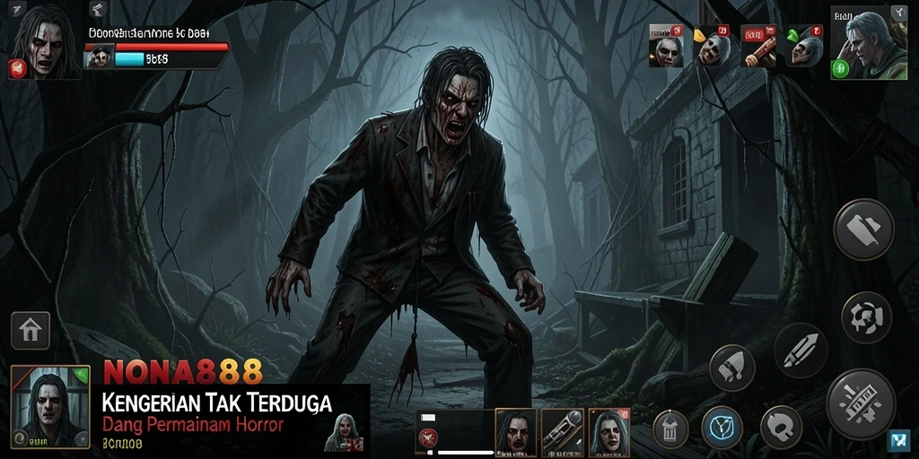 Screenshot NONA88 menunjukkan suasana gelap yang mencekam di gameplay