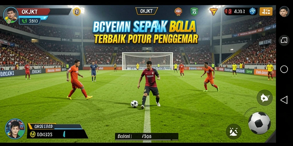 Tampilan gameplay menarik dari OKJKT dengan aksi sepak bola seru.