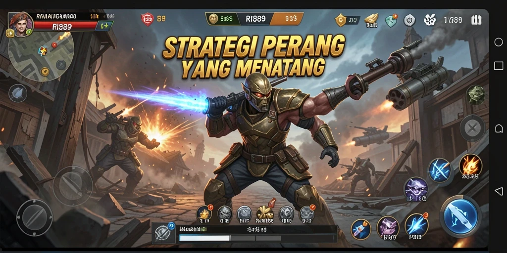 Tampilan gameplay strategi yang intens dan mendebarkan.